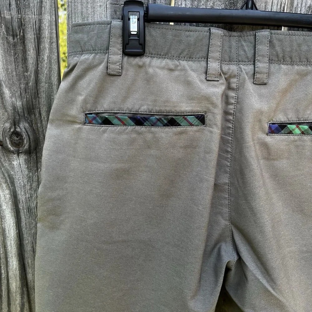 William Murray Performance Golf Shorts Men 32 Straight Fit Brown Athletic Tartan